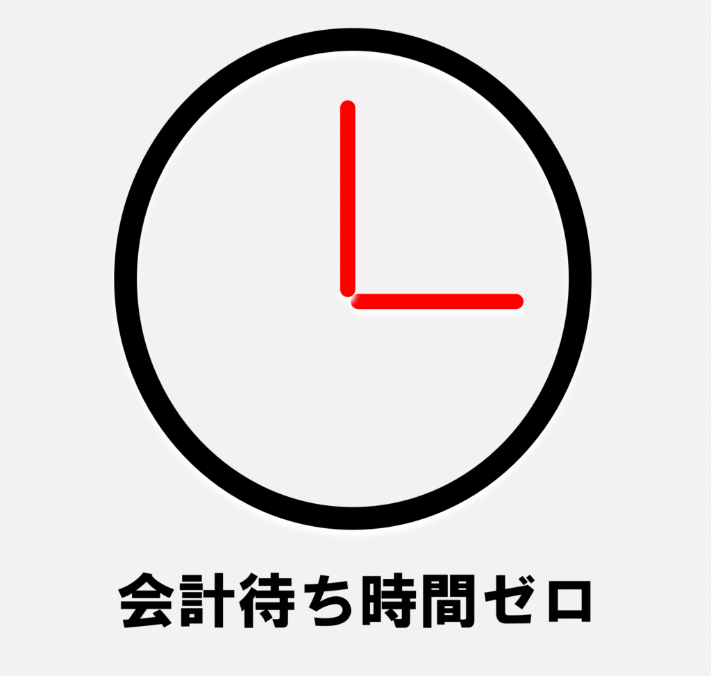 会計待ち時間ゼロ